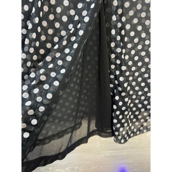 Lynn Ritchie Silver‎ Black Polka-Dot Blouse See Through Large - Picture 4 of 5